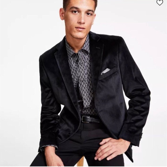 ▪️ALFANI Navy Blue Velvet Sports Coat/Blazer - Picture 1 of 11